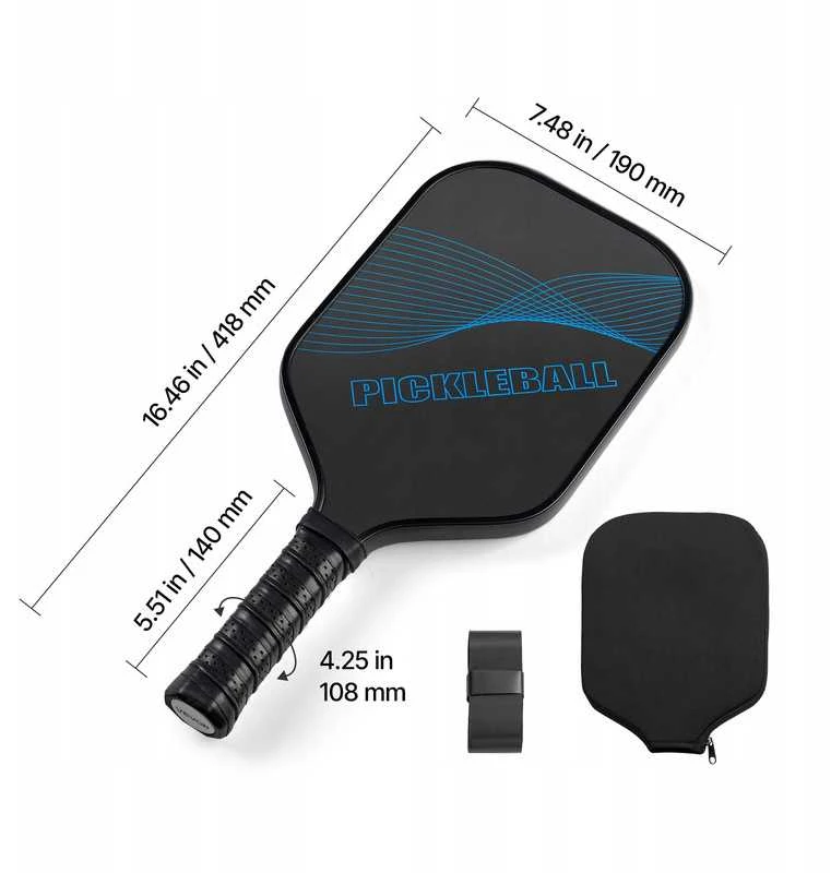 Profesionali „Pro Carbon Fiber“ Pickleball (piklbolo) raketė su koriniu (honeycomb) branduoliu – suaugusiesiems, mėlyna