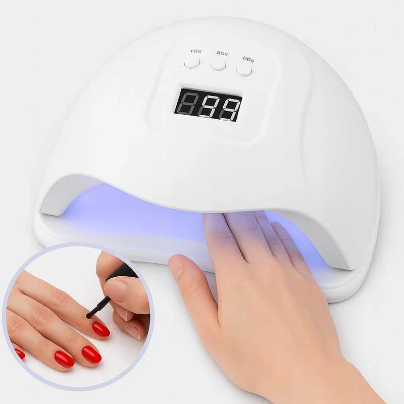 Profesionalios Riwall UV/LED lempos manikiūrui – 45 LED, su laikmačiu ir švelniu režimu