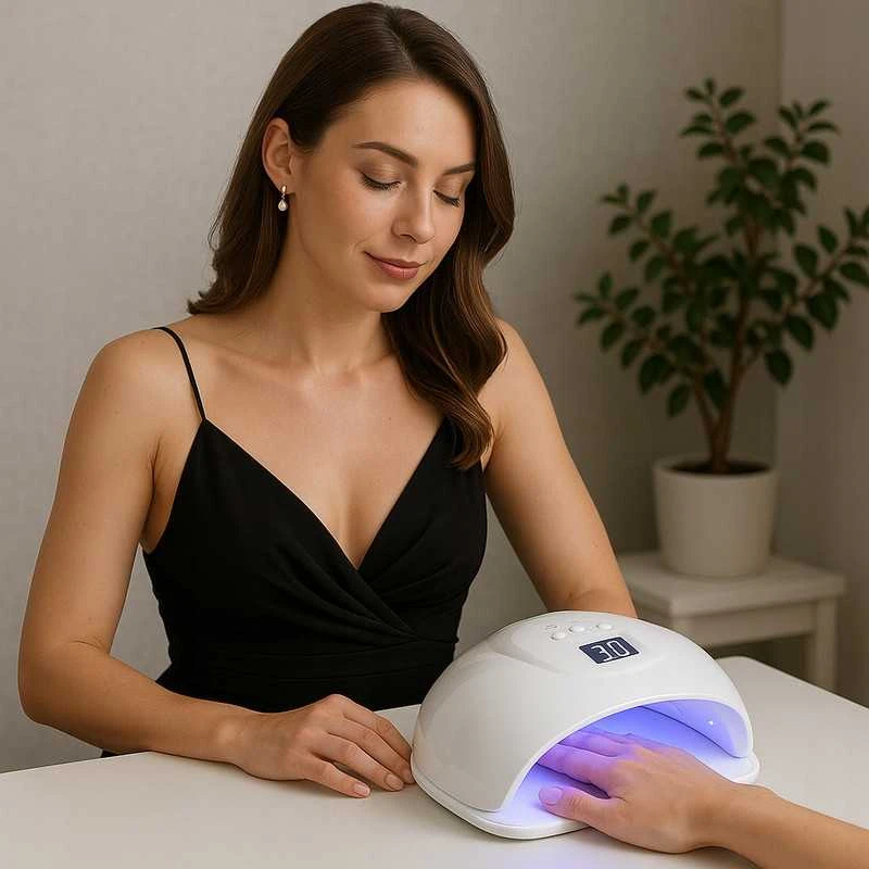 Profesionalios Riwall UV/LED lempos manikiūrui – 45 LED, su laikmačiu ir švelniu režimu