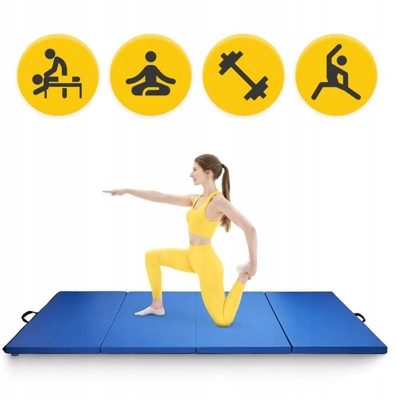 Profesionalus gimnastikos ir masažo kilimėlis – XXL 240 × 120 cm, patogus ir kompaktiškas