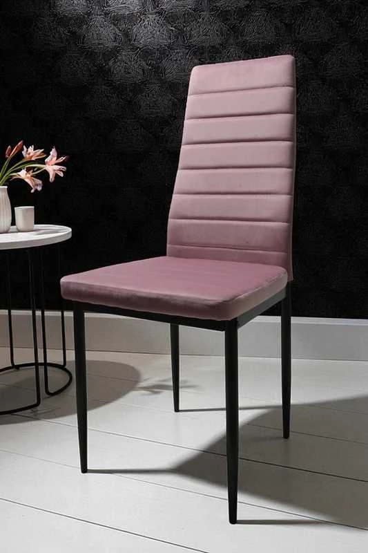 Pudros rožinė veliūrinė kėdė – elegancija ir komfortas moderniam interjerui
