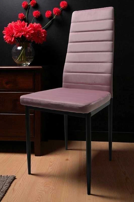 Pudros rožinė veliūrinė kėdė – elegancija ir komfortas moderniam interjerui