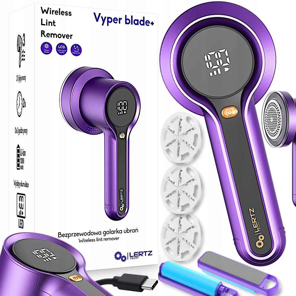 Pūkuotukų šalinimo mašinėlė LERTZ, violetinė