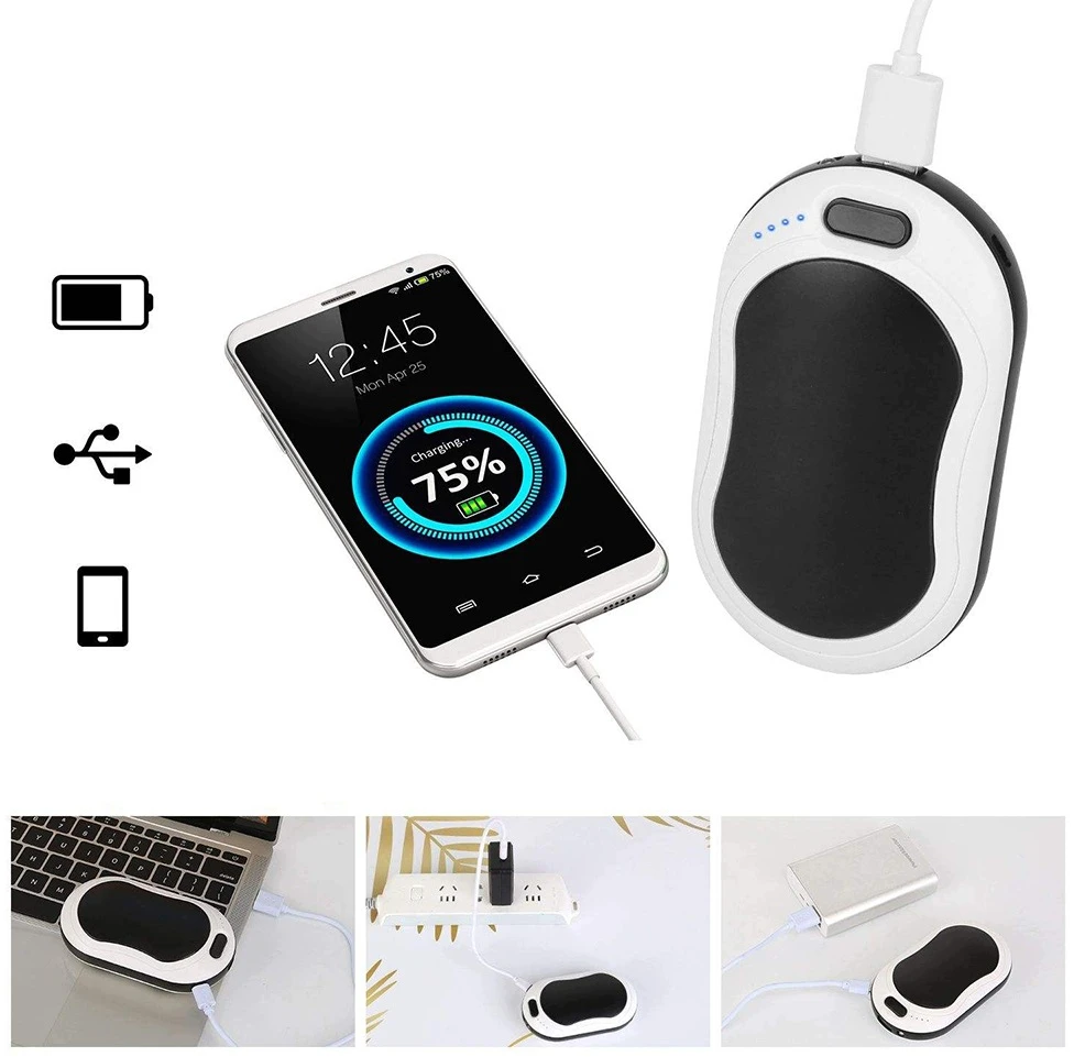Rankų šildytuvas ir išorinė baterija, 10 000 mAh