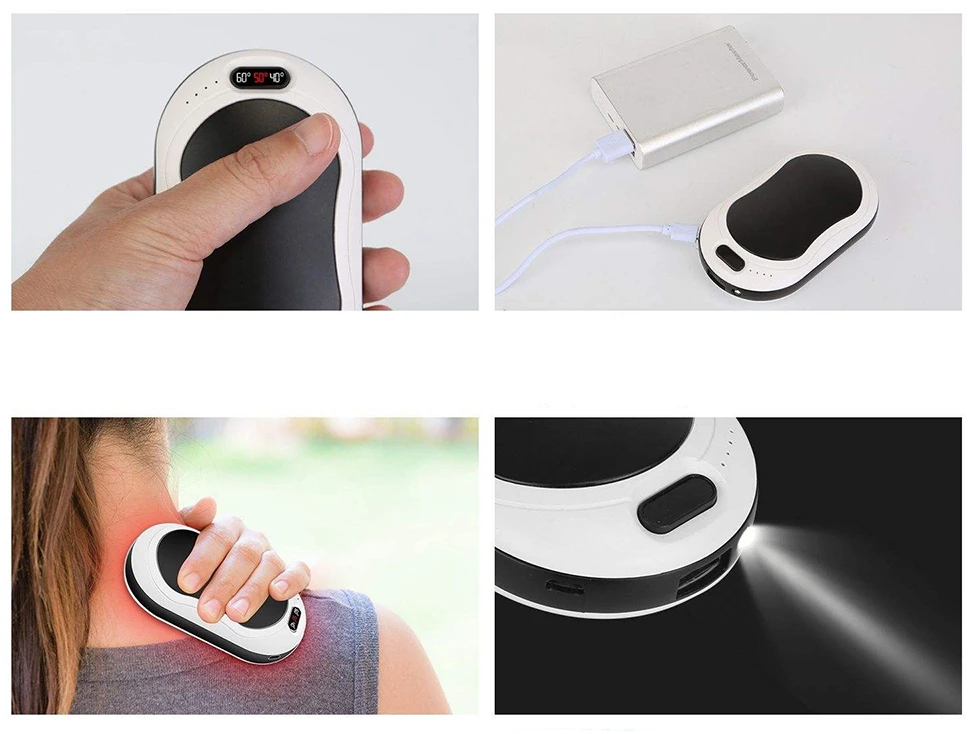 Rankų šildytuvas ir išorinė baterija, 10 000 mAh