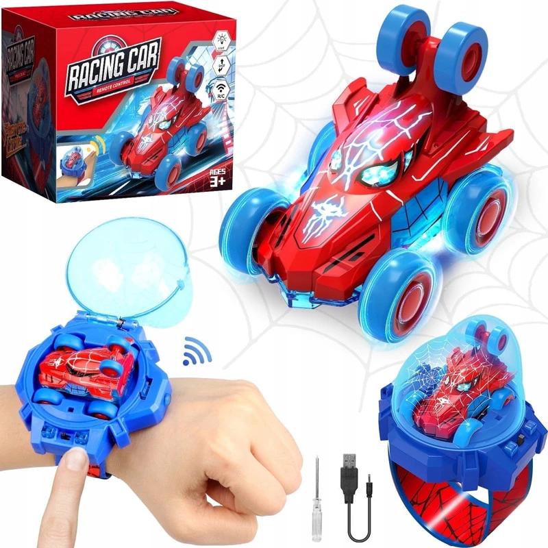RC automobilis-vienaragis su LED ir laikrodžio formos pulteliu