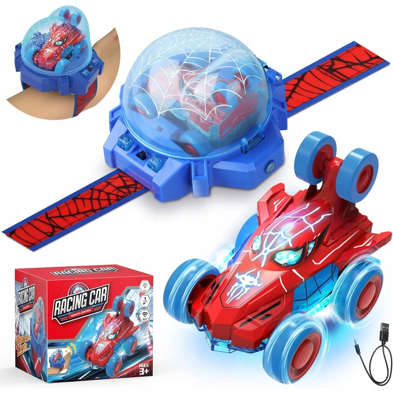 RC automobilis-voras su LED ir laikrodžio formos pulteliu