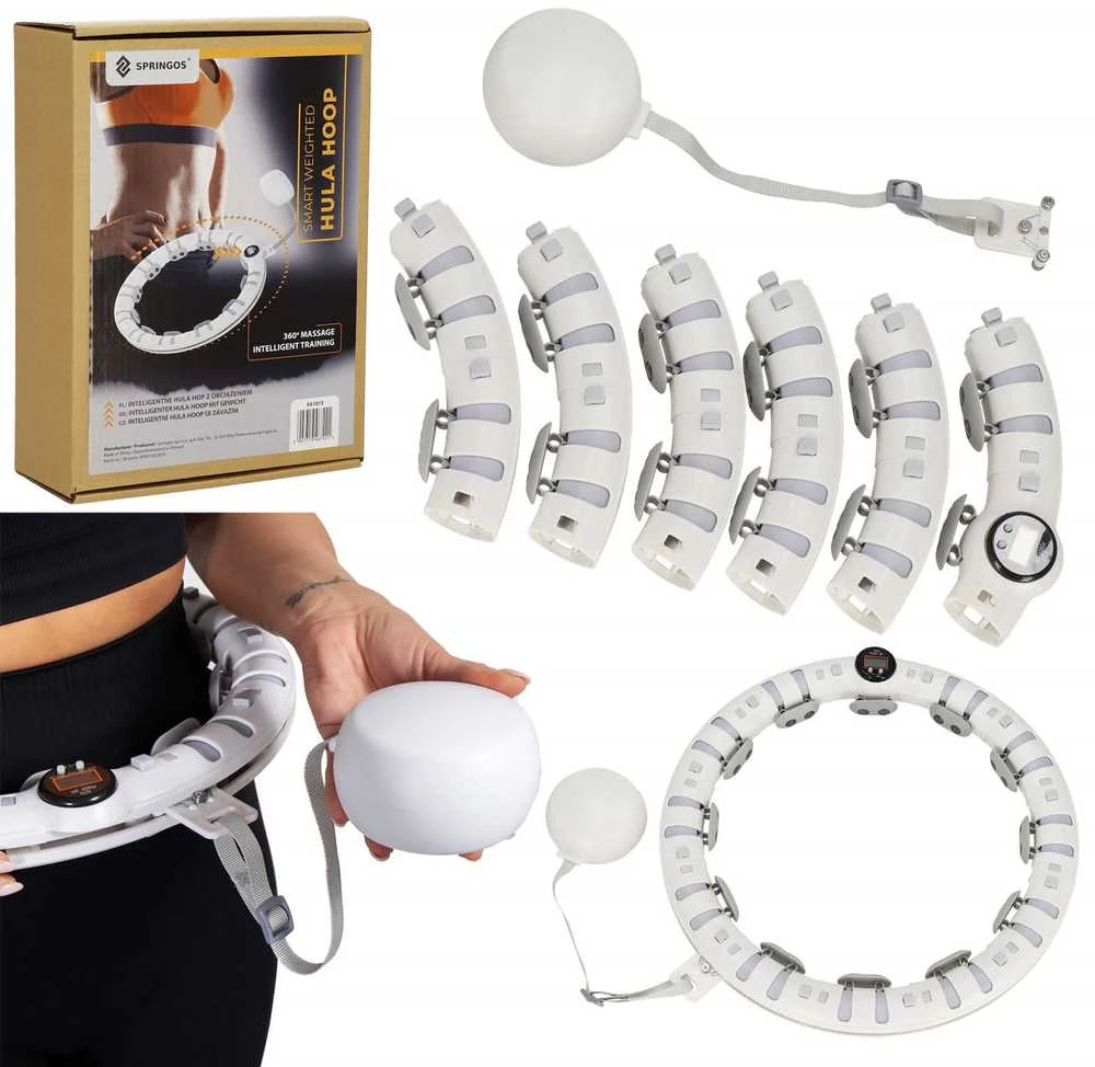 Reguliuojamas „Smart Hula Hoop“ lankas su svorio plokšte, skaitikliu ir masažiniu efektu