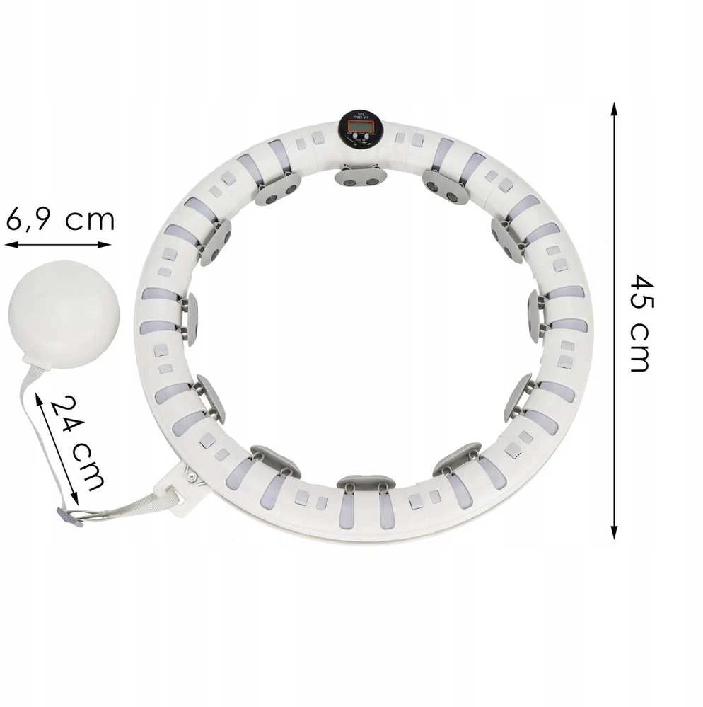 Reguliuojamas „Smart Hula Hoop“ lankas su svorio plokšte, skaitikliu ir masažiniu efektu
