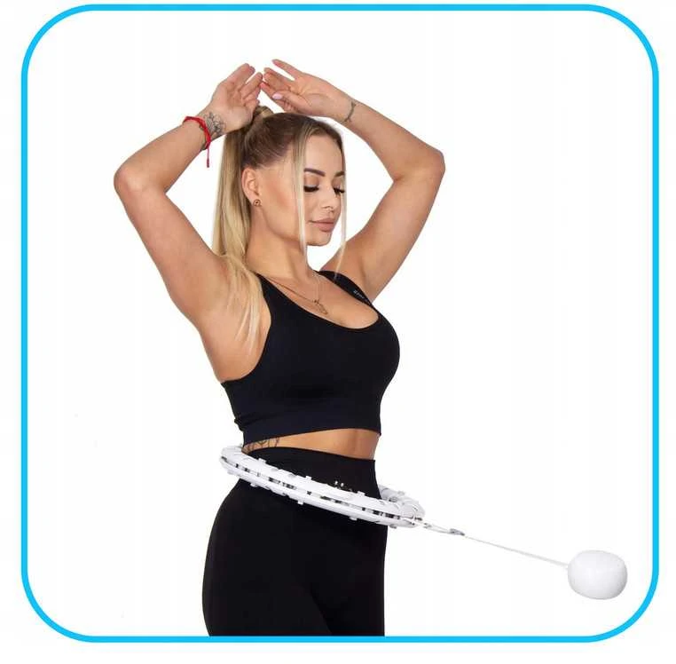 Reguliuojamas „Smart Hula Hoop“ lankas su svorio plokšte, skaitikliu ir masažiniu efektu