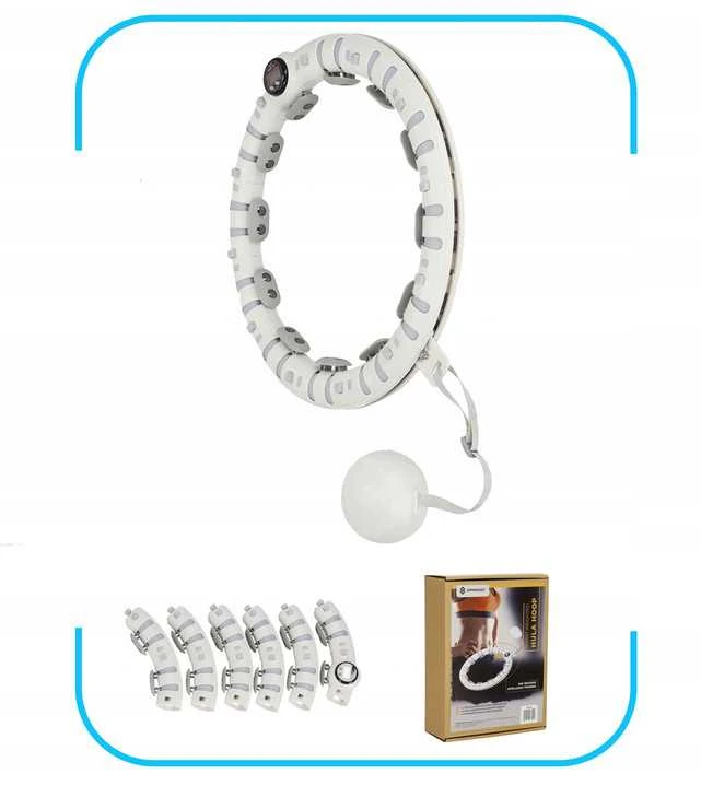 Reguliuojamas „Smart Hula Hoop“ lankas su svorio plokšte, skaitikliu ir masažiniu efektu