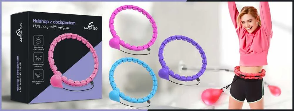 Reguliuojamas svorinis „Smart Hula Hoop“ lankas treniruotėms ir liemens formavimui Plus Size