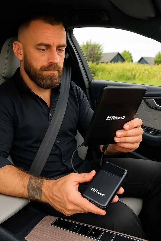 Riwall POWERbonk 20000 mAh išorinė baterija – greitas įkrovimas, USB-C, tinka visiems įrenginiams