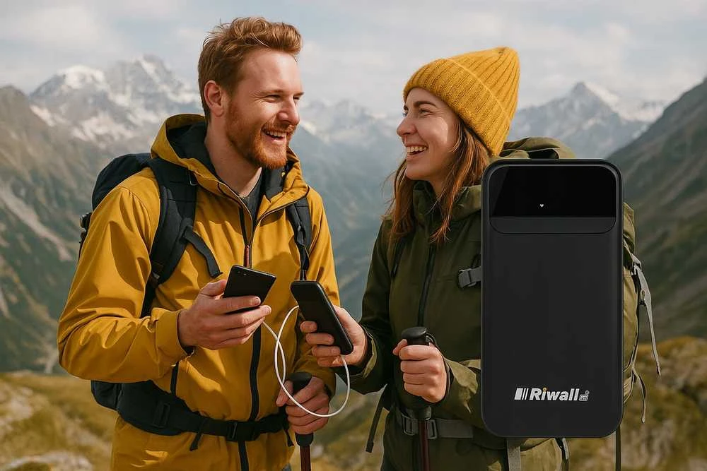 Riwall POWERbonk 20000 mAh išorinė baterija – greitas įkrovimas, USB-C, tinka visiems įrenginiams