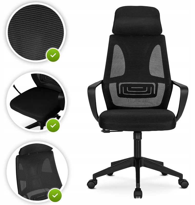 ROB juoda ergonominė biuro kėdė
