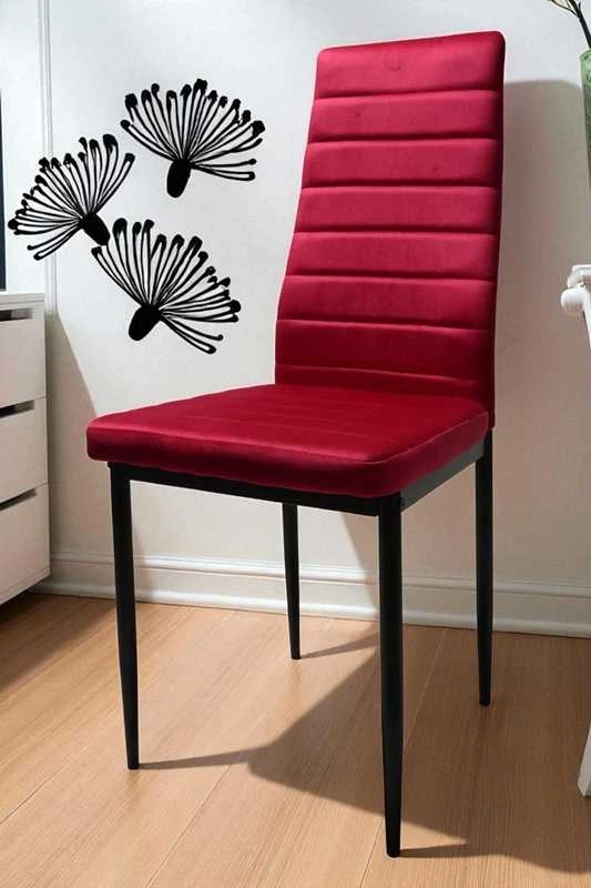 Rožinė-raudona veliūrinė kėdė – elegancija ir komfortas moderniam interjerui