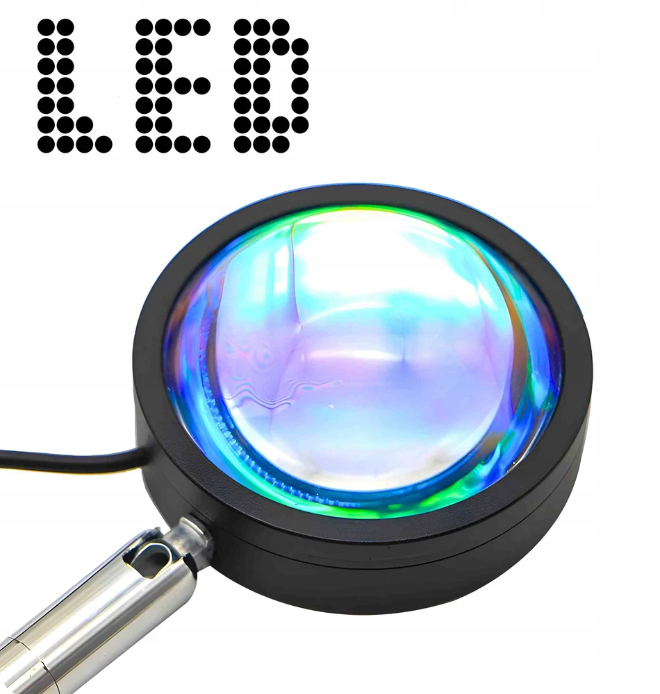 Saulėlydžio LED lempa RGB, juoda