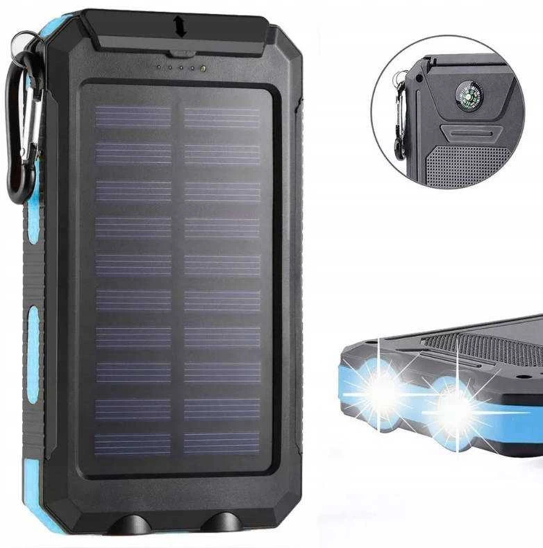 Saulės energija įkraunamas powerbankas 30000 mAh – atsparus vandeniui, puikiai tinka kelionėms