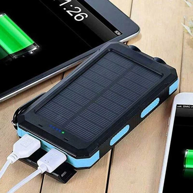 Saulės energija įkraunamas powerbankas 30000 mAh – atsparus vandeniui, puikiai tinka kelionėms