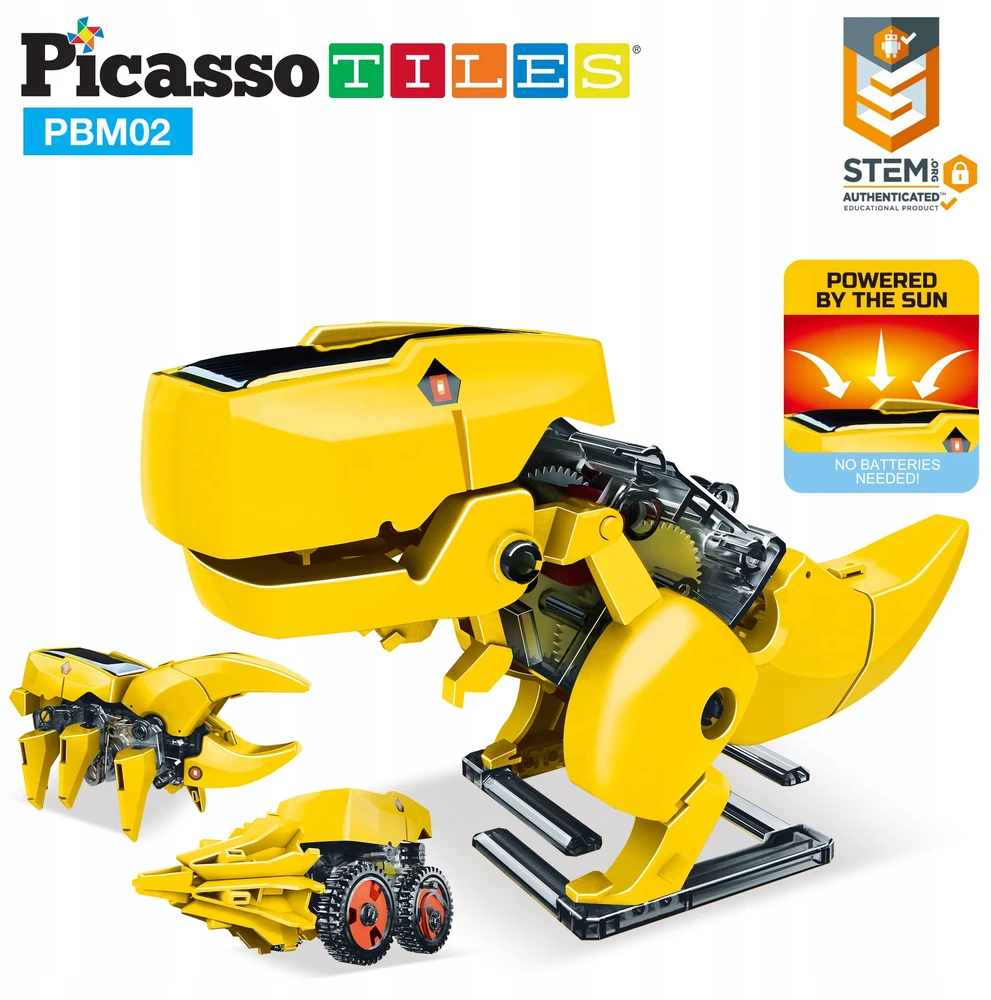 Saulės energija varomas robotas PicassoTiles, 3 modeliai