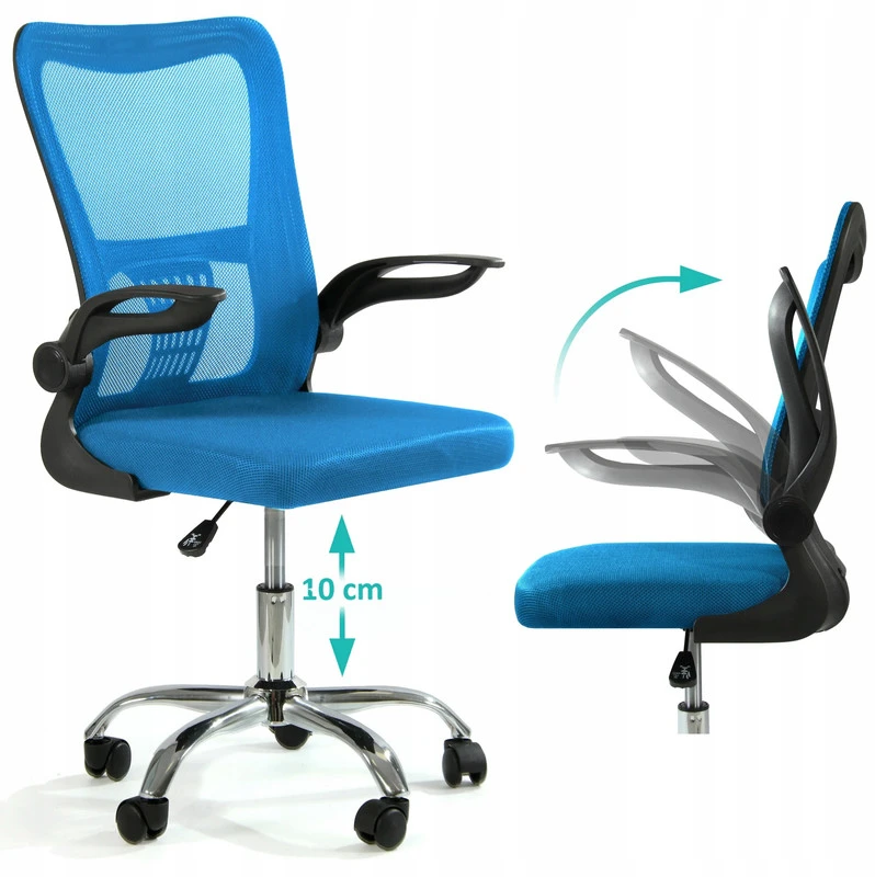 Sesto Senso ergonominė biuro kėdė V8 su atlenkiamais porankiais, mėlyna