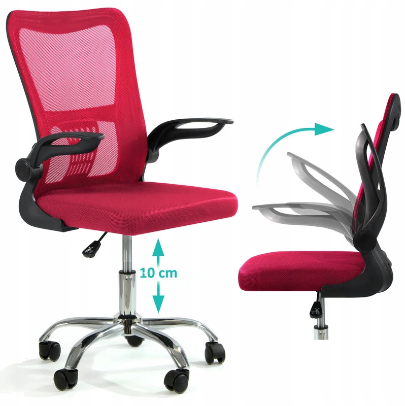 Sesto Senso ergonominė biuro kėdė V8 su atlenkiamais porankiais, raudona