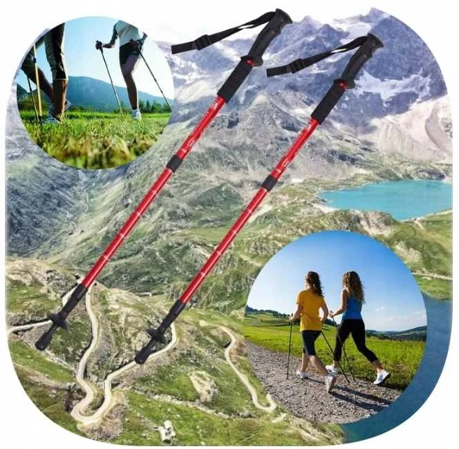 Šiaurietiško ėjimo (Nordic Walking) teleskopinės sulankstomos lazdos PRO