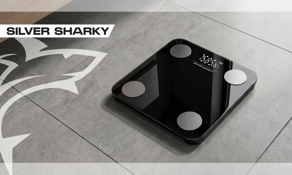 Silver Sharky Išmaniosios analitinės svarstyklės Sidabrinis SHARKY, juodos