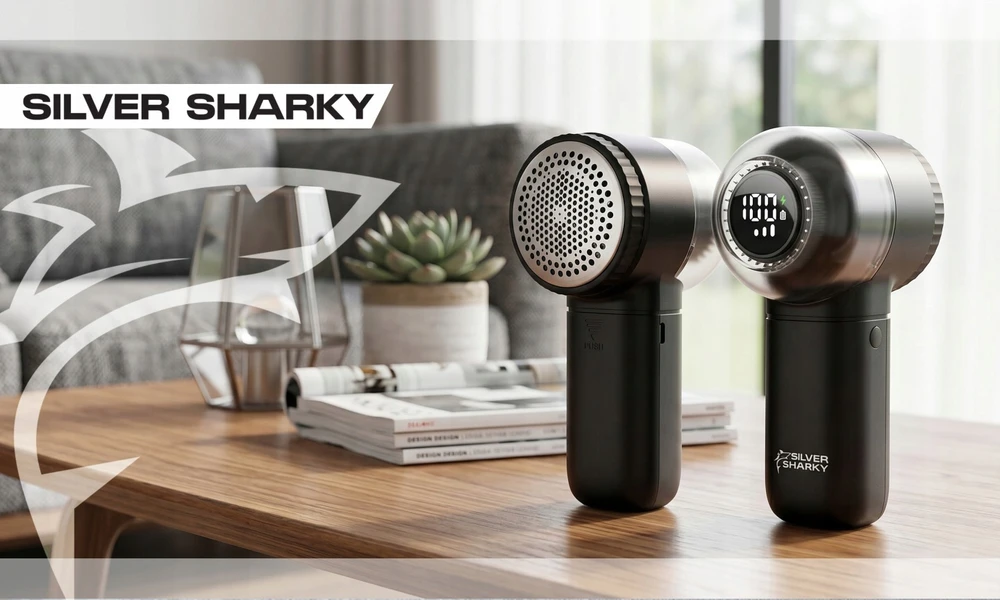 Silver Sharky Sidabrinis Sharky Elektrinis pūkų rinkiklis Sidabrinis SHARKY, 6 peiliukai