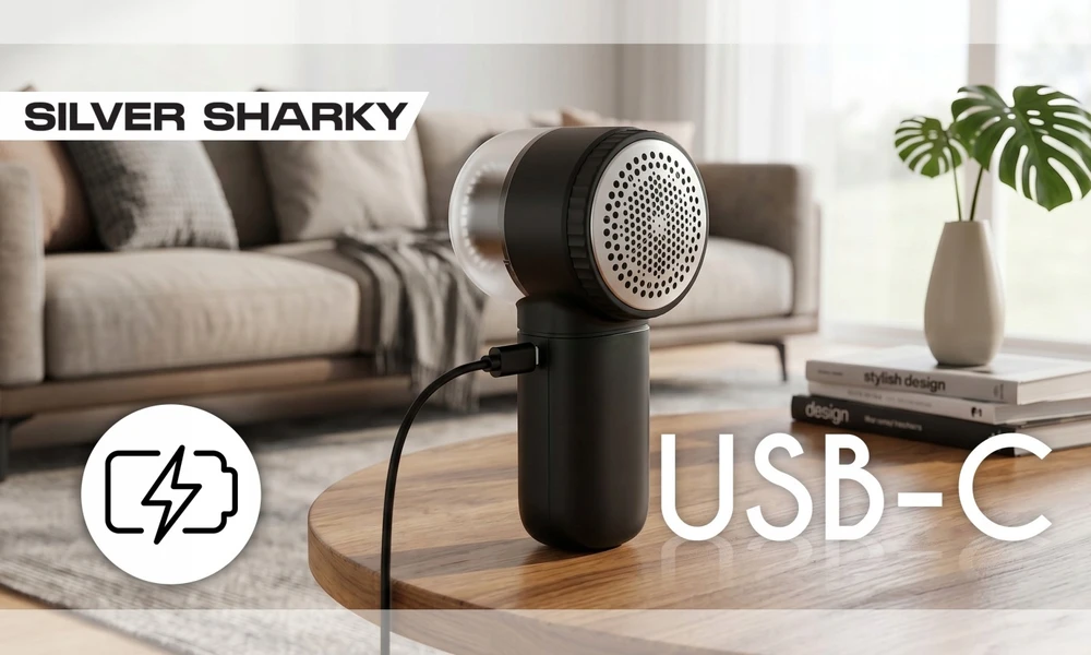Silver Sharky Sidabrinis Sharky Elektrinis pūkų rinkiklis Sidabrinis SHARKY, 6 peiliukai