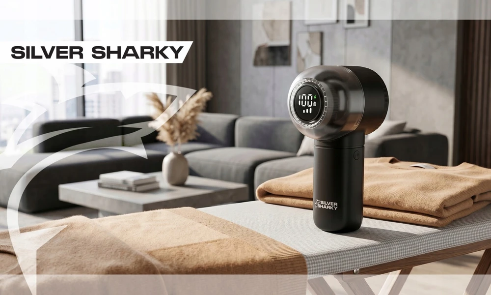 Silver Sharky Sidabrinis Sharky Elektrinis pūkų rinkiklis Sidabrinis SHARKY, 6 peiliukai