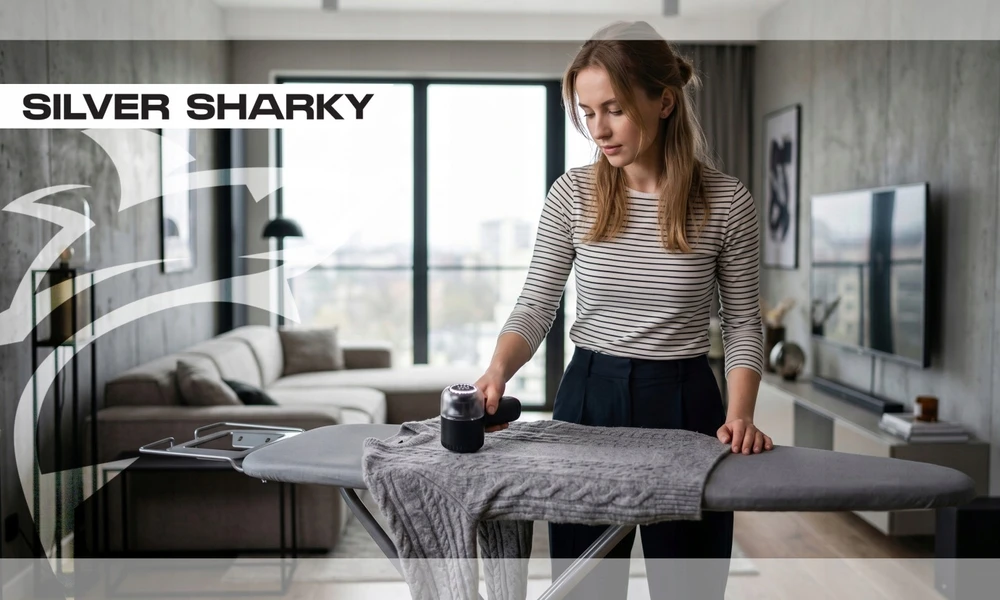 Silver Sharky Sidabrinis Sharky Elektrinis pūkų rinkiklis Sidabrinis SHARKY, 6 peiliukai