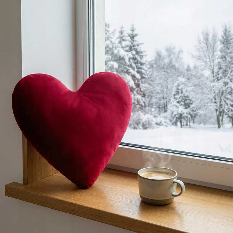 Širdelės formos dekoratyvinė pagalvė 35 cm, velvet, ideali dovana