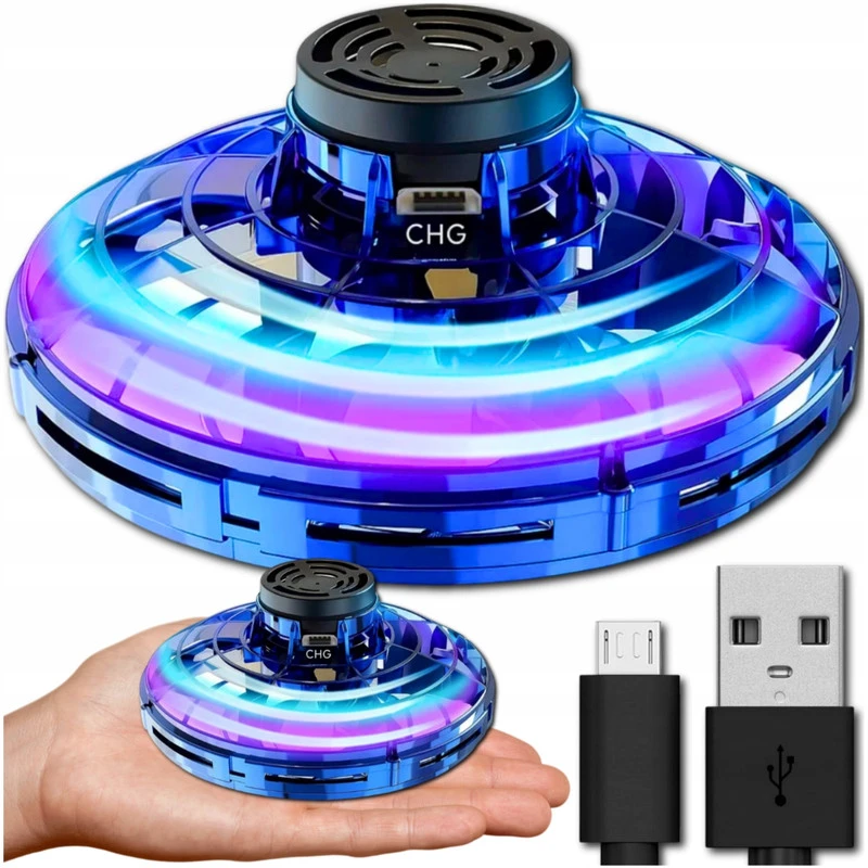 Skraidantis besisukantis UFO žaislas vaikams su USB