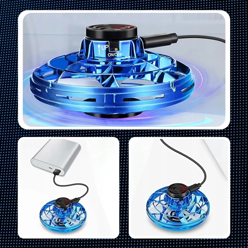 Skraidantis besisukantis UFO žaislas vaikams su USB