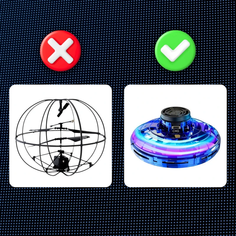 Skraidantis besisukantis UFO žaislas vaikams su USB