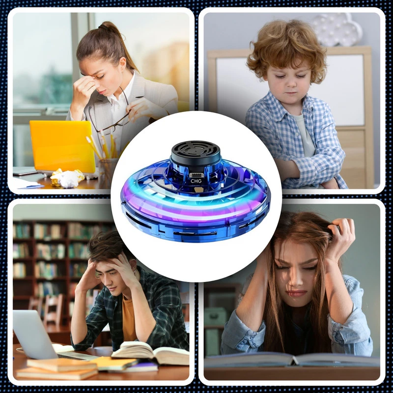 Skraidantis besisukantis UFO žaislas vaikams su USB