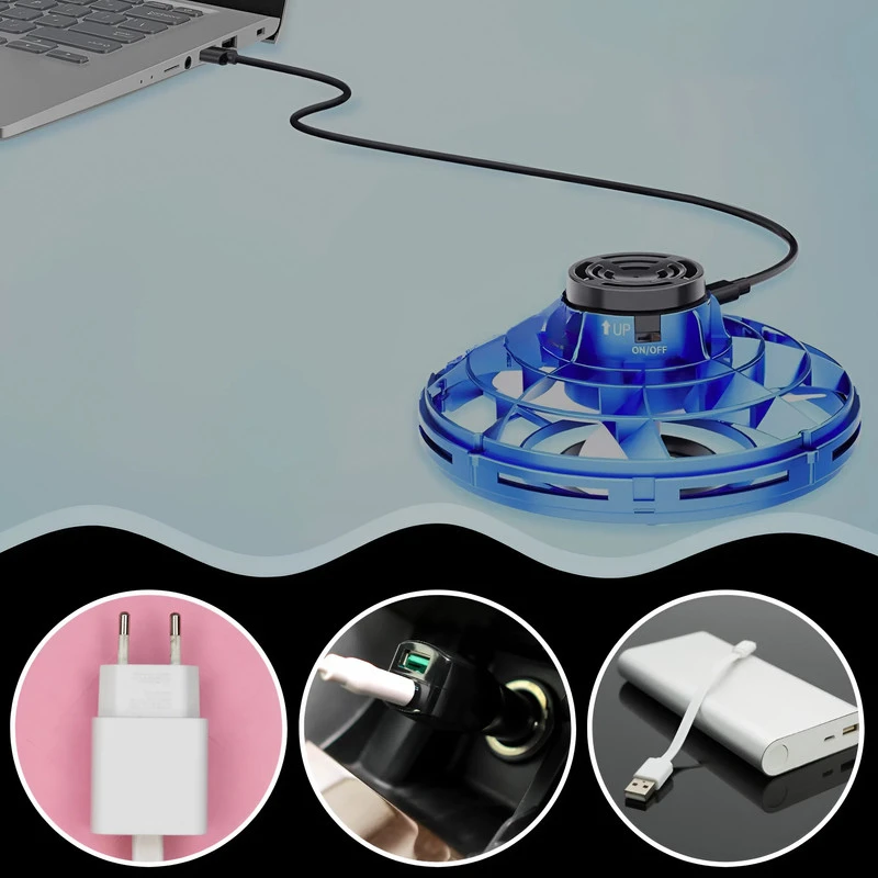 Skraidantis besisukantis UFO žaislas vaikams su USB
