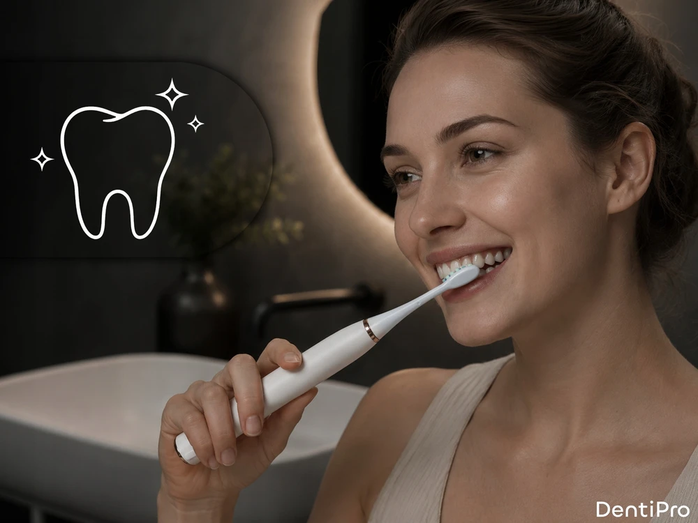 Sonicinis dantų šepetėlis DentiPro, 6 antgaliai