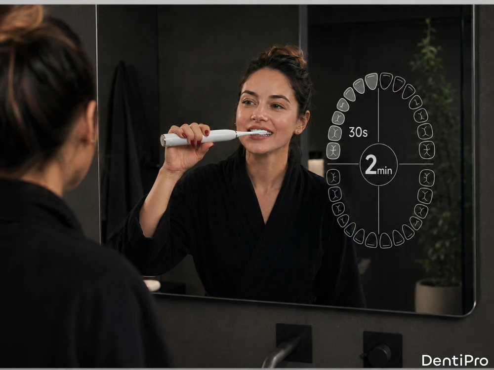 Sonicinis dantų šepetėlis DentiPro, 6 antgaliai