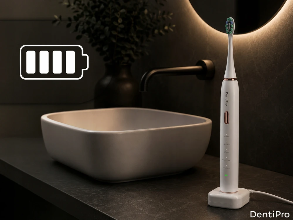 Sonicinis dantų šepetėlis DentiPro, 6 antgaliai