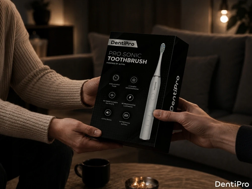Sonicinis dantų šepetėlis DentiPro su 6 antgaliais