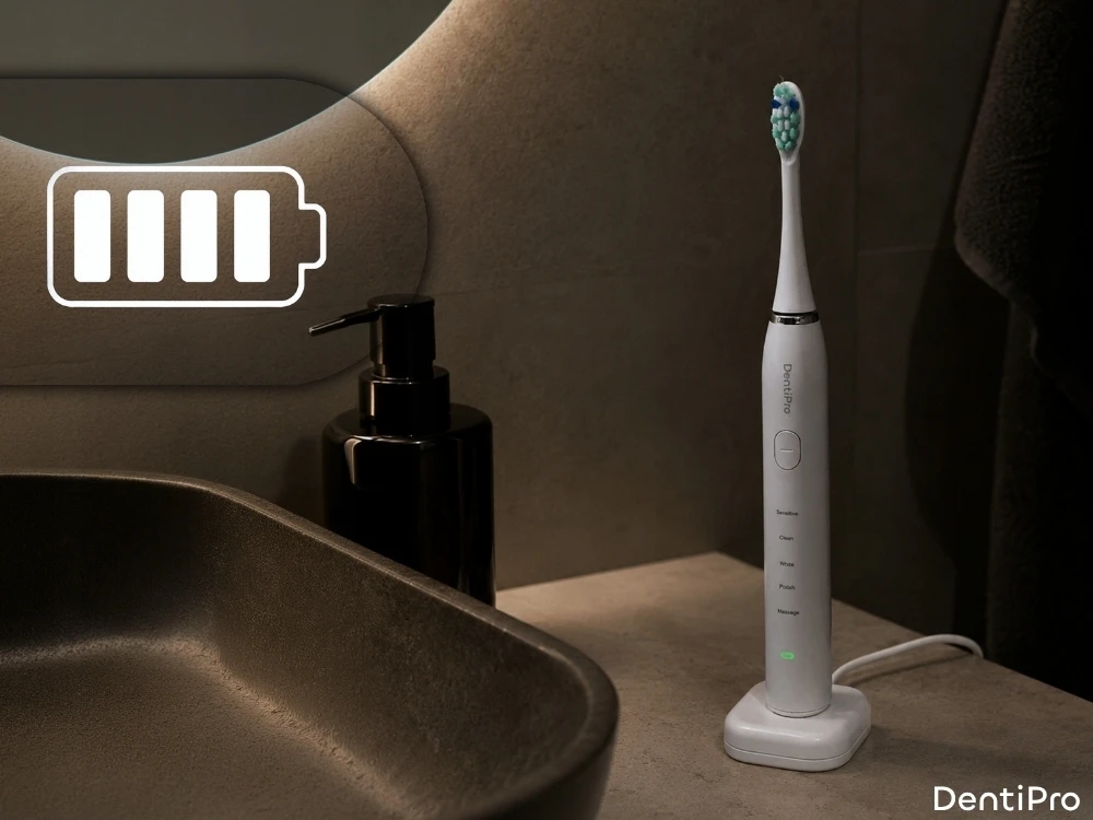 Sonicinis dantų šepetėlis DentiPro su 6 antgaliais