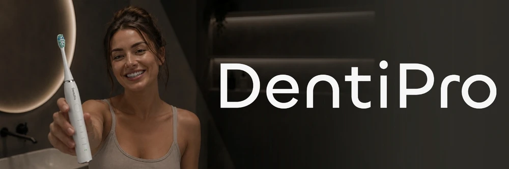 Sonicinis dantų šepetėlis DentiPro su 6 antgaliais