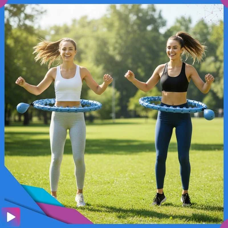 Sportinis Hula Hoop lankas su masažiniais elementais kūno formavimui, 24 dalys