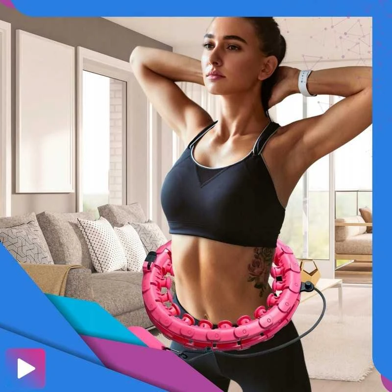 Sportinis Hula Hoop lankas su masažiniais elementais kūno formavimui, 24 dalys