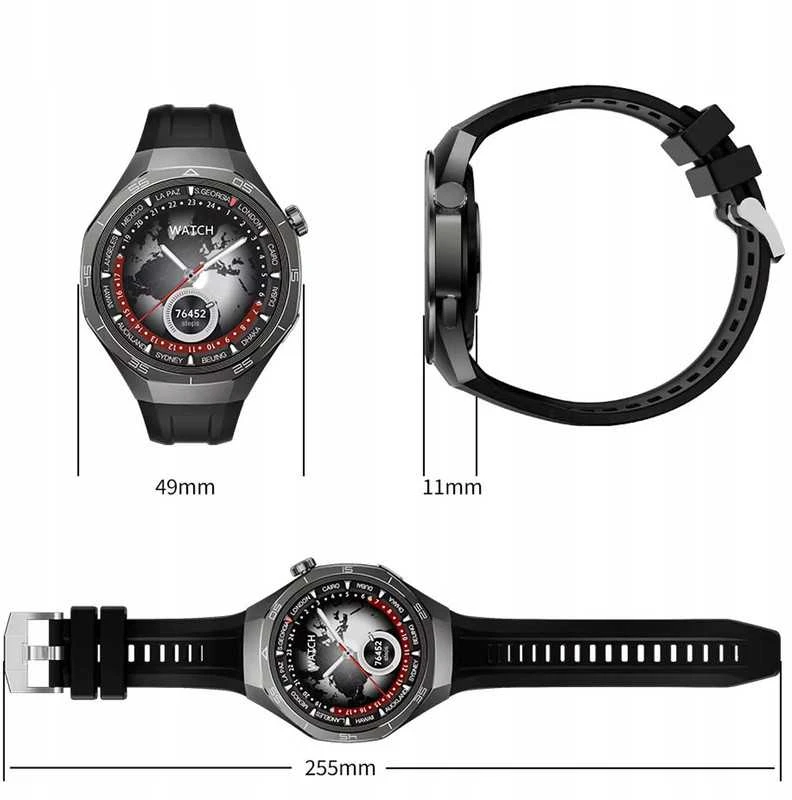 Išmanusis laikrodis Sportinis smartwatch su SOS funkcija, cukraus stebėjimu ir deguonies matavimu