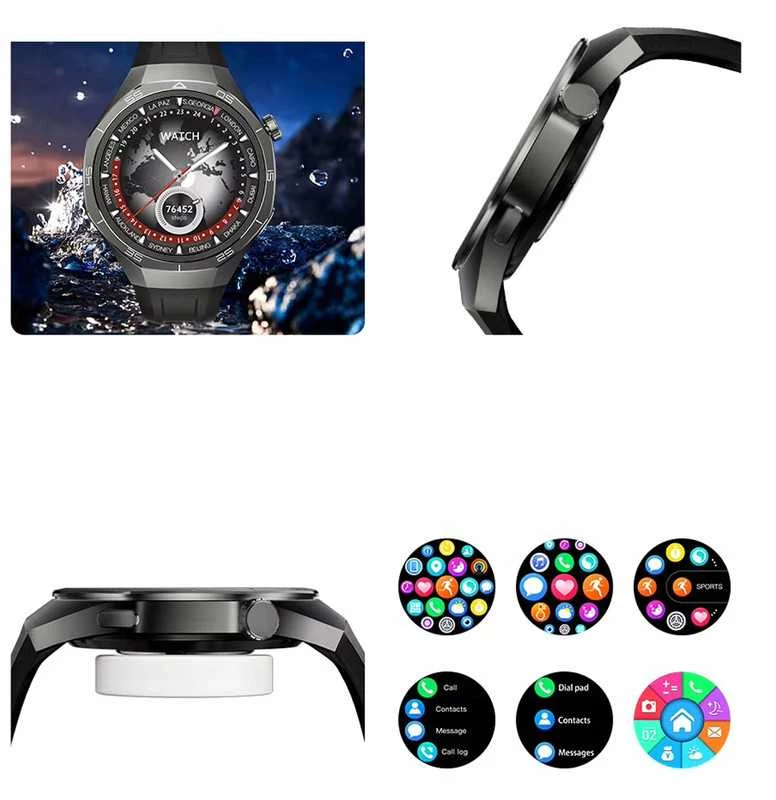 Išmanusis laikrodis Sportinis smartwatch su SOS funkcija, cukraus stebėjimu ir deguonies matavimu