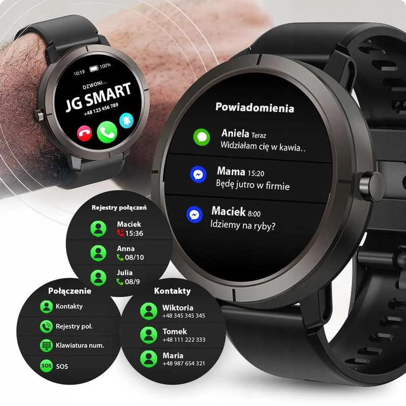 Išmanusis laikrodis Stilingas ir atsparus vandeniui išmanus laikrodis moterims – GPS, sportas ir Bluetooth skambučiai.