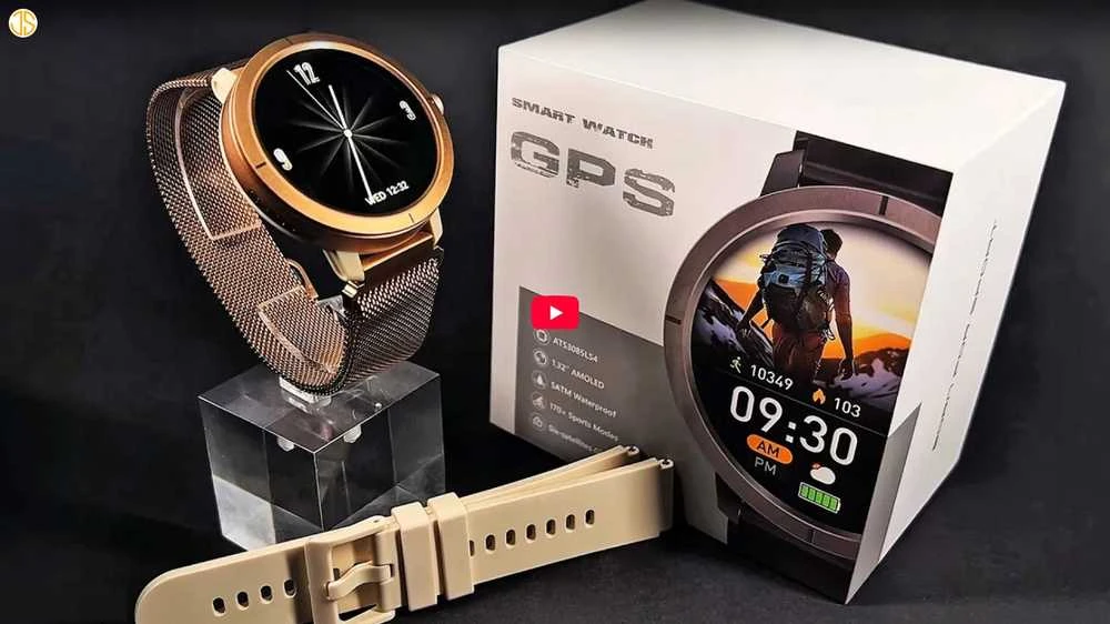 Išmanusis laikrodis Stilingas ir atsparus vandeniui išmanus laikrodis moterims – GPS, sportas ir Bluetooth skambučiai.